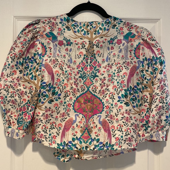 Sandro Iram Linen & Silk Floral Top - Picture 4 of 4